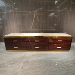 Luxury Light Beige Fabric Reclining Sofa Set with Natural Wood Veneer Armrests & Solid Wood Base